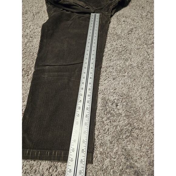 VTG Eddie Bauer Corduroy Pants Mens 36x30 Green Pleated Wide Leg Y2K Retro Dad - Picture 6 of 7
